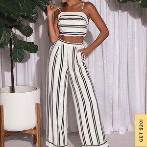 Coastal Living Black & White 2 Piece Jumpsuit